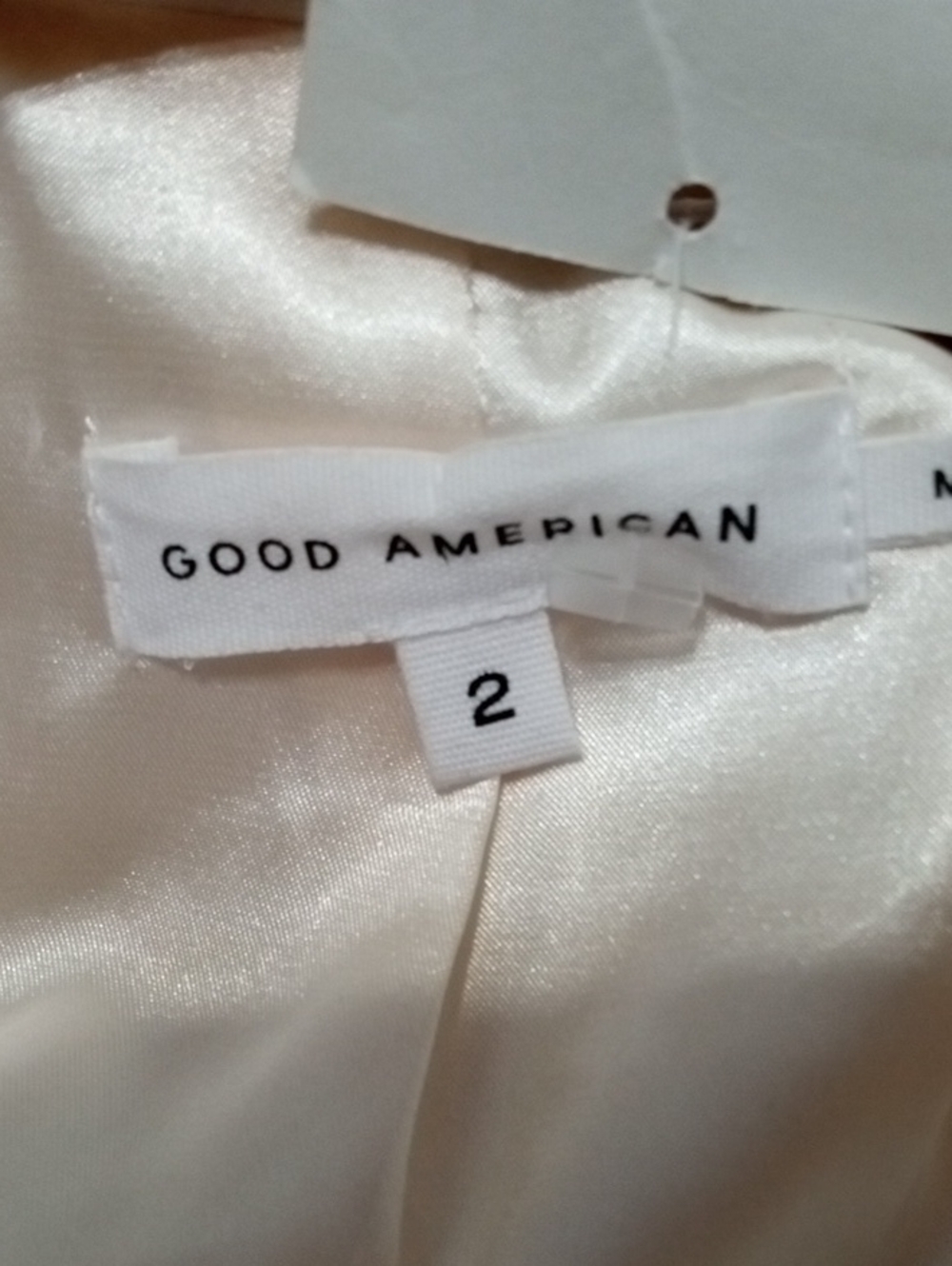 Good American Cream Long Blazer with Side Buckle Accents - Picture 2 of 7